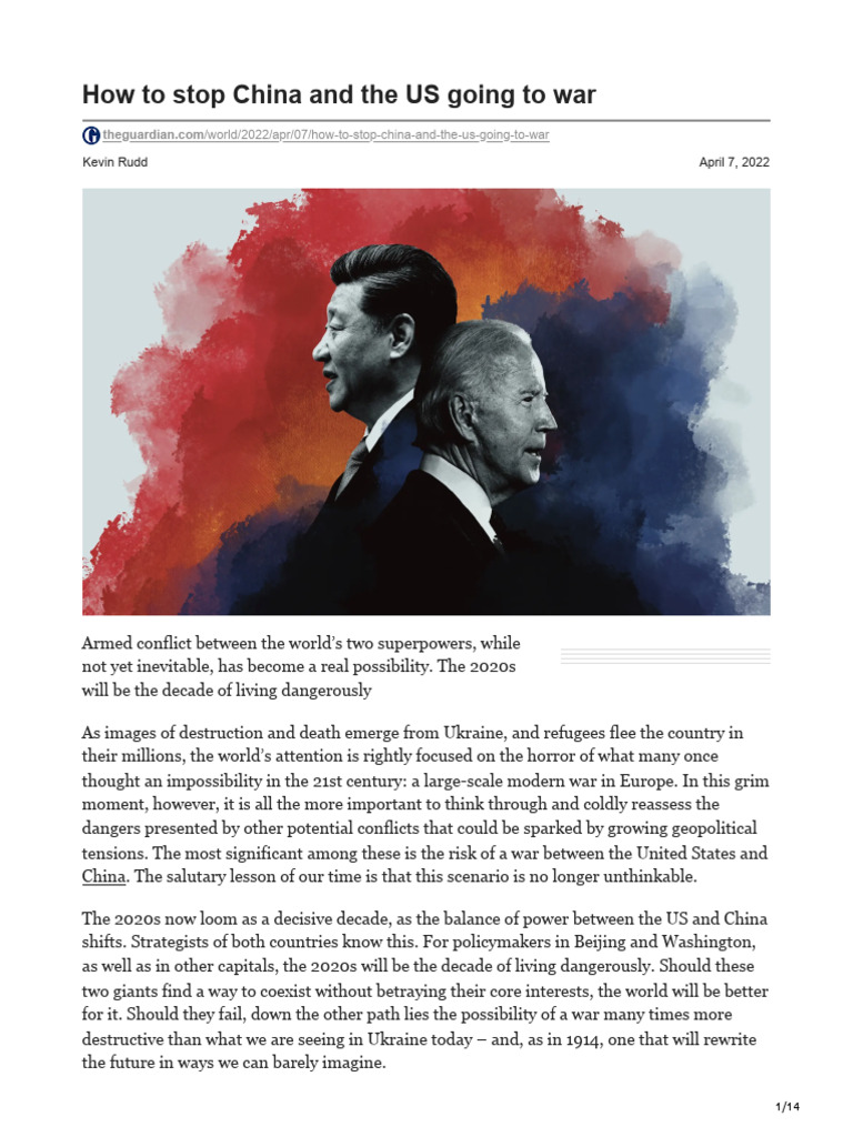 Preventing US-China Conflict in 2020s | PDF | China | World Politics