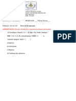 1) Classifique A Função F: A B, F (X) 3x. Sendo: Domínio:: Prova de Recuperação