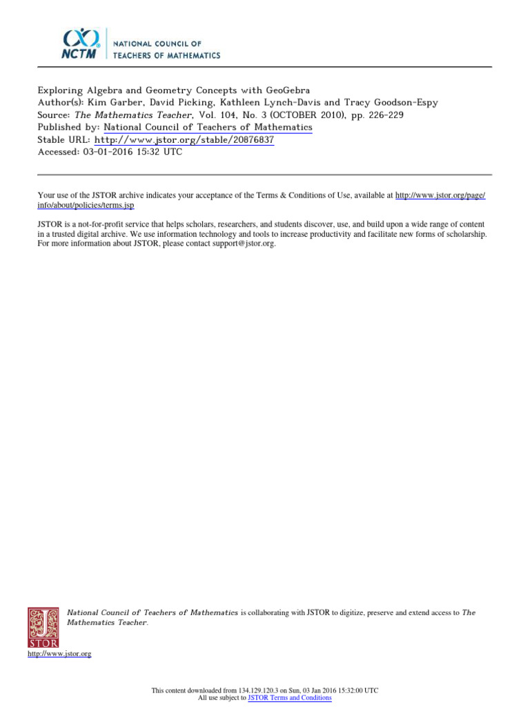 GeoGebra for Algebra and Geometry Teaching | PDF | Tangent | Menu ...