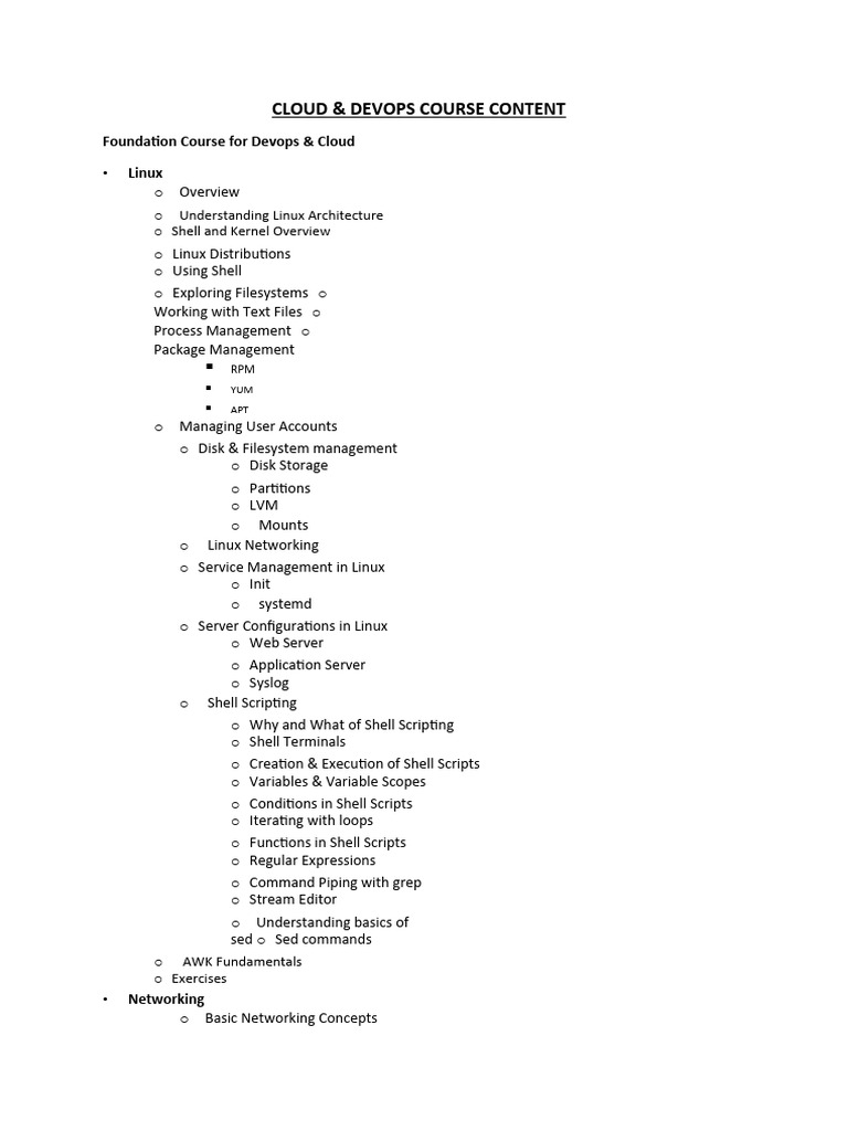 Cloud devops course content pdf computer science operating system