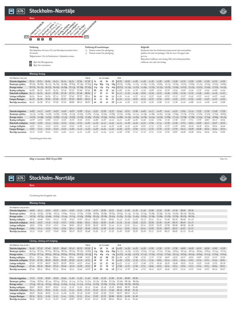 Bus 676 Schedule PDF
