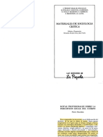 Bourdieu, P. - Notas Provisionales Sobre Percepción Social Del Cuerpo