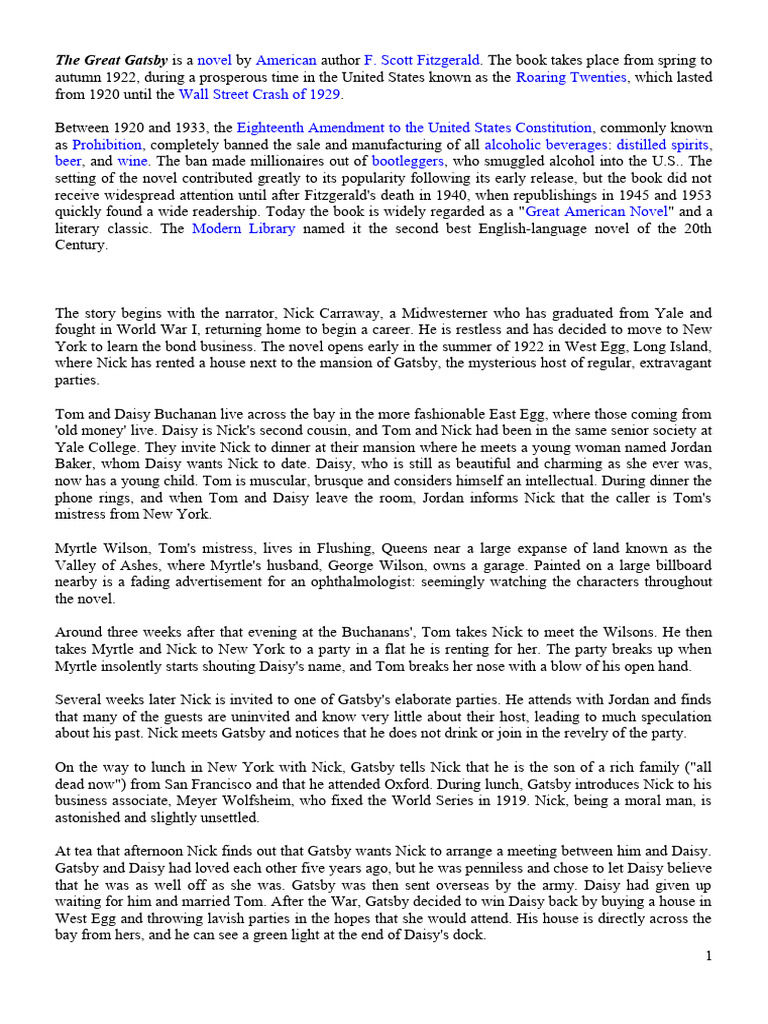 The great gatsby pdf the great gatsby
