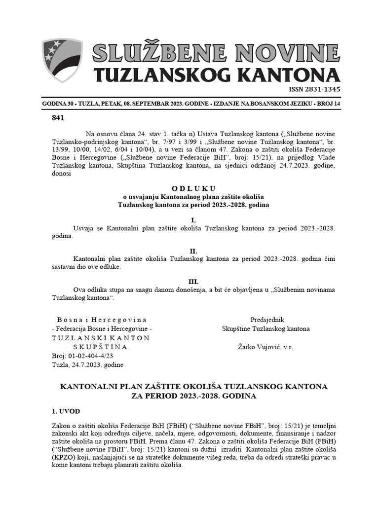 Službene Novine TK BR. 14-20223 | PDF