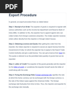 Export Procedure