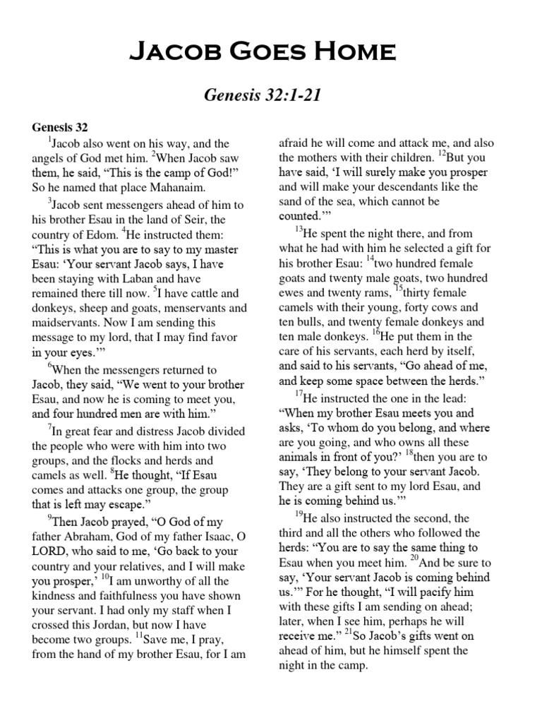 Lesson 18 Jacob Goes Home | PDF | Jacob | Old Testament Books