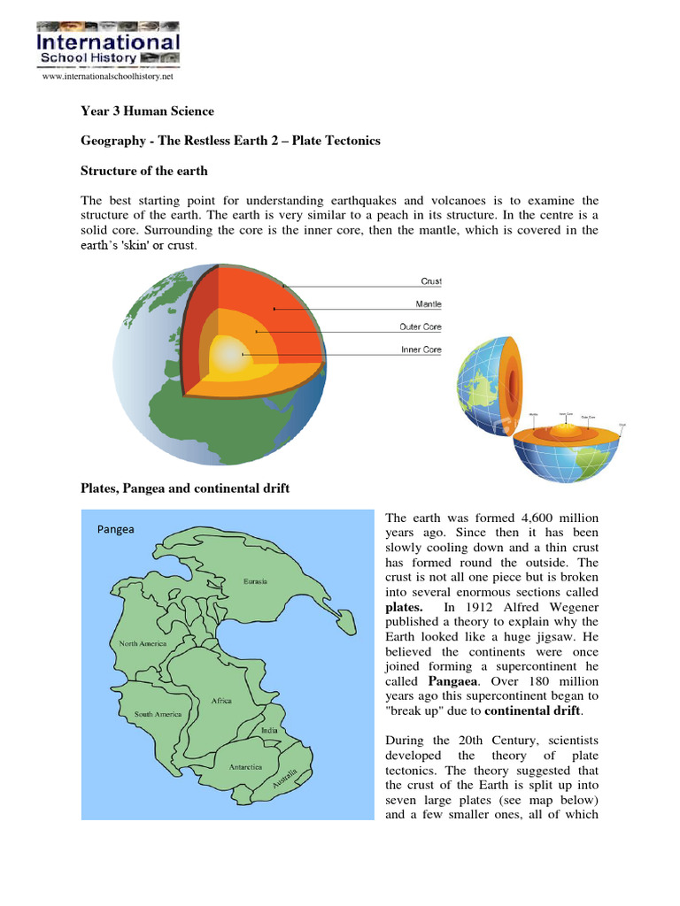 S3 2 2 Restless Earth 2 Plate Tectonics Pdf Plate Tectonics Earth