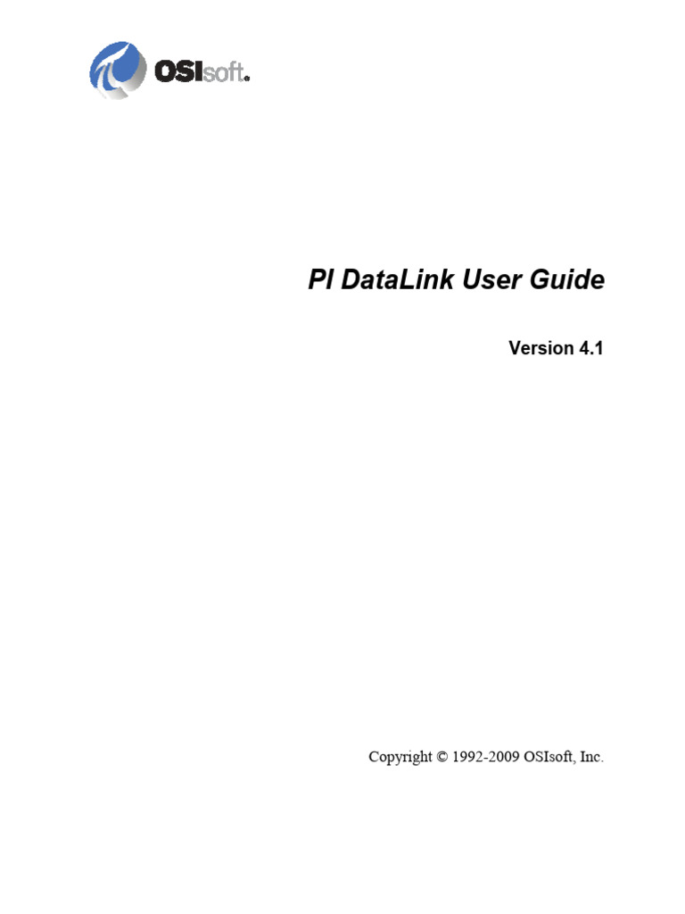 PI DataLink User Guide Printable Download Free PDF Microsoft Excel