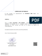 Certificado de Trabajo Ecomdata 2022 - SILVA VILLALOBOS