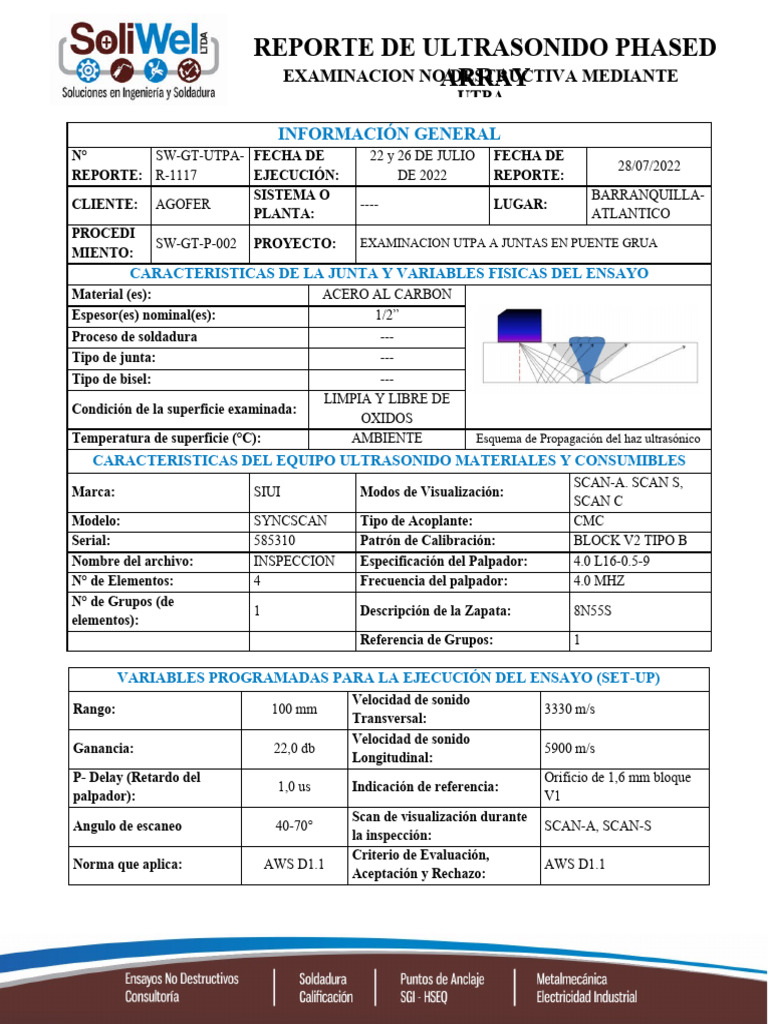 1117 SW GT Utpa 1117 Utpa Soldadura Puente Grua Agofer | PDF ...