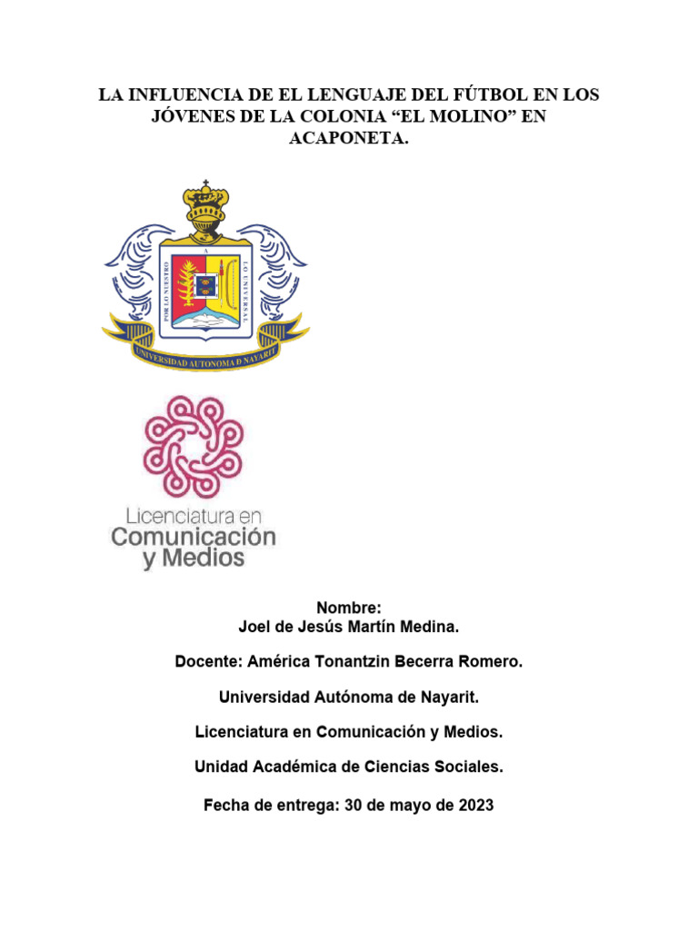 Lenguaje Del Futbol Metodologia. | PDF | Comunicación | Metodología de ...