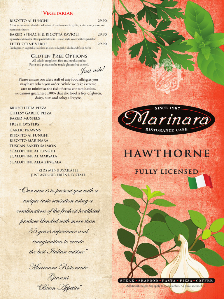 MARINARA HAWTHORNE DINNER MENU MAY2301 PDF
