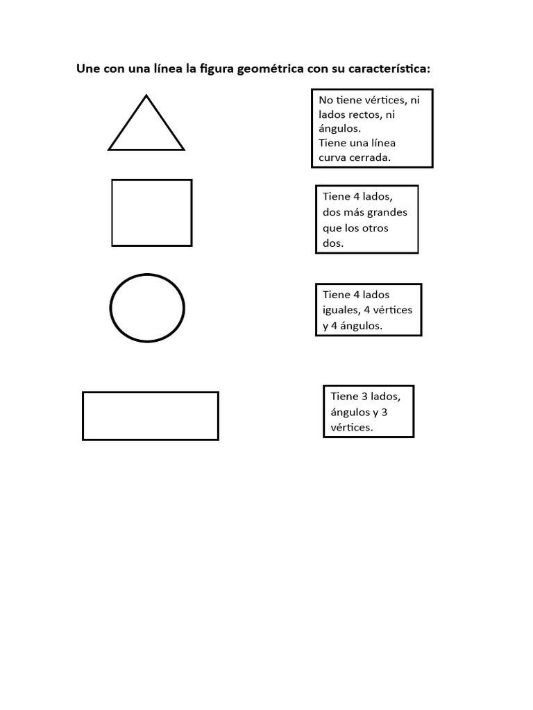 Une Con Una Linea La Figura Geometrica Con Su Caracteristica | PDF