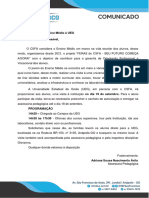 Comunicado - Visita Do Ensino Médio À Universidade Estadual de Goiás - UEG