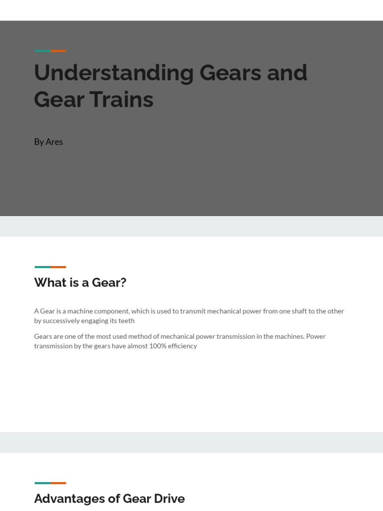 Understanding Gears and Gear Trains PDF