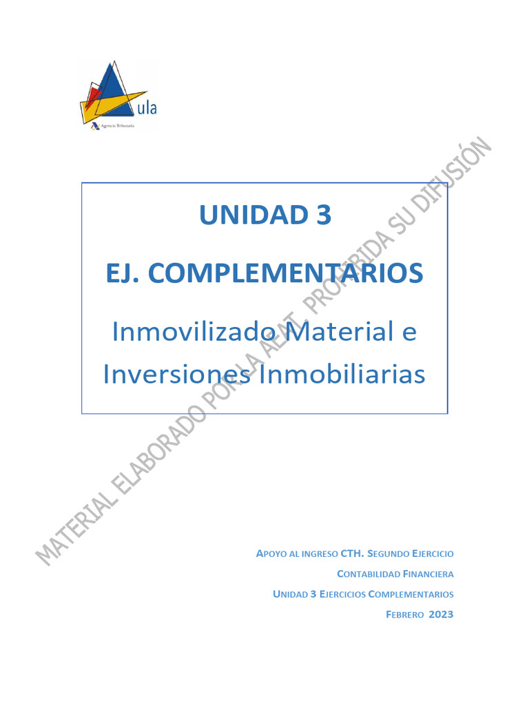 Unidad 3 Ejercicios Complementarios 01 02 2023 Pdf Contabilidad