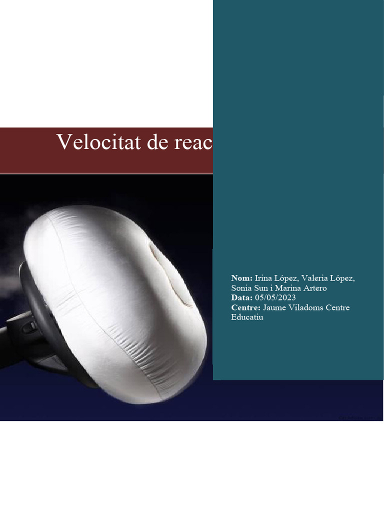 Velocitat de Reacció Química en Un Airbag PDF