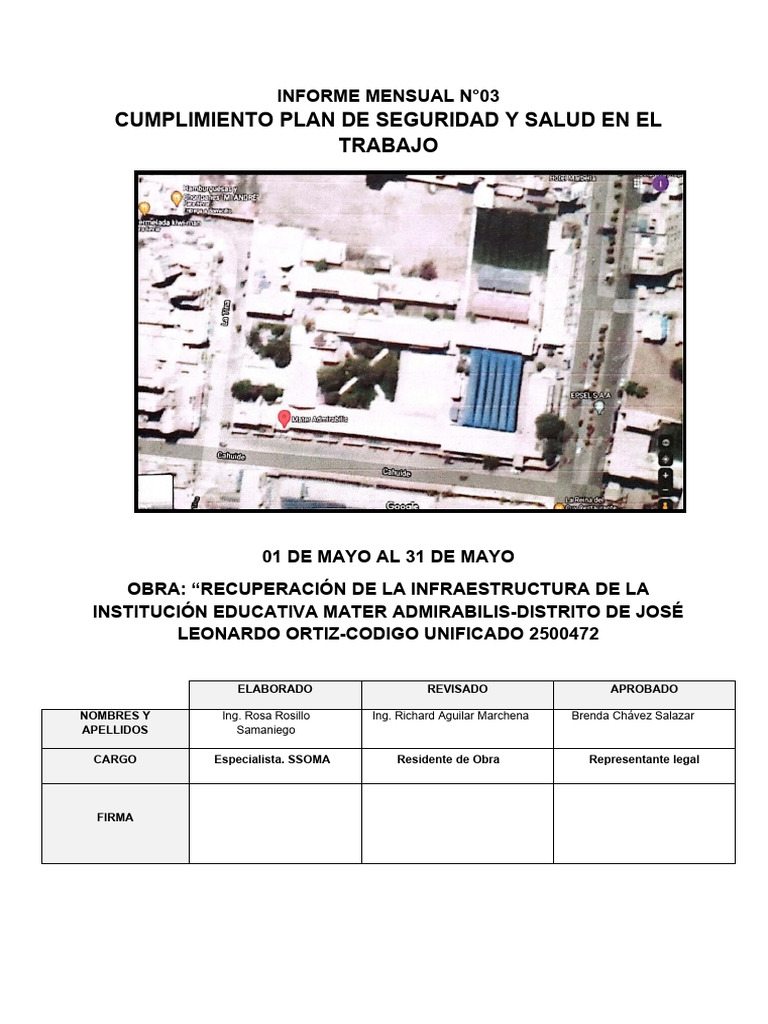 Informe Mensual de Seguridad Laboral | PDF | La seguridad | Las ...