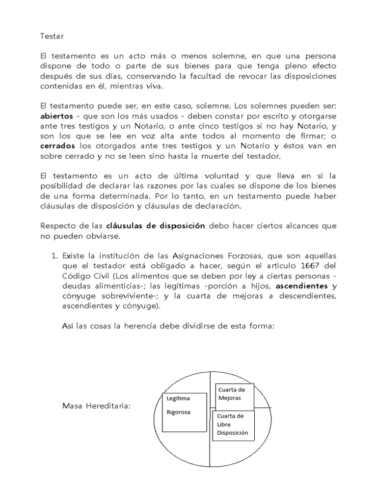 Directrices para testar pdf documentos legales derecho civil