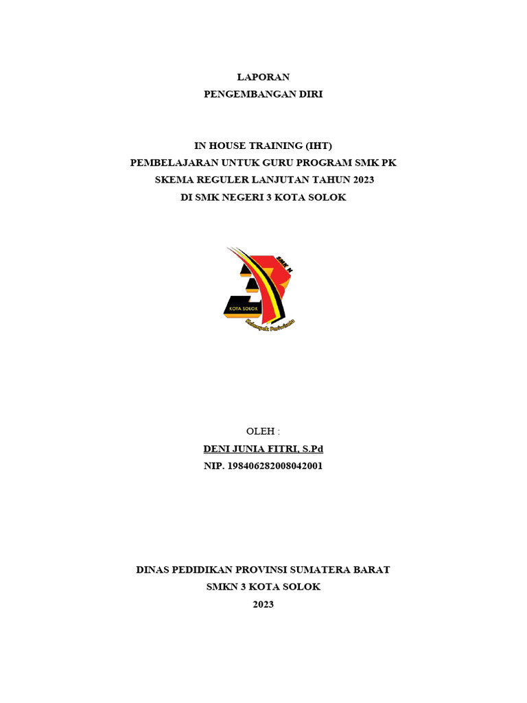 IHT Pengembangan Diri Guru SMK 2023 | PDF | Karier & Perkembangan | Seni