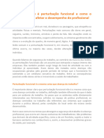 Entenda o Que É Perturbação Funcional e Como o Problema Pode Afetar o Desempenho Do Profissional