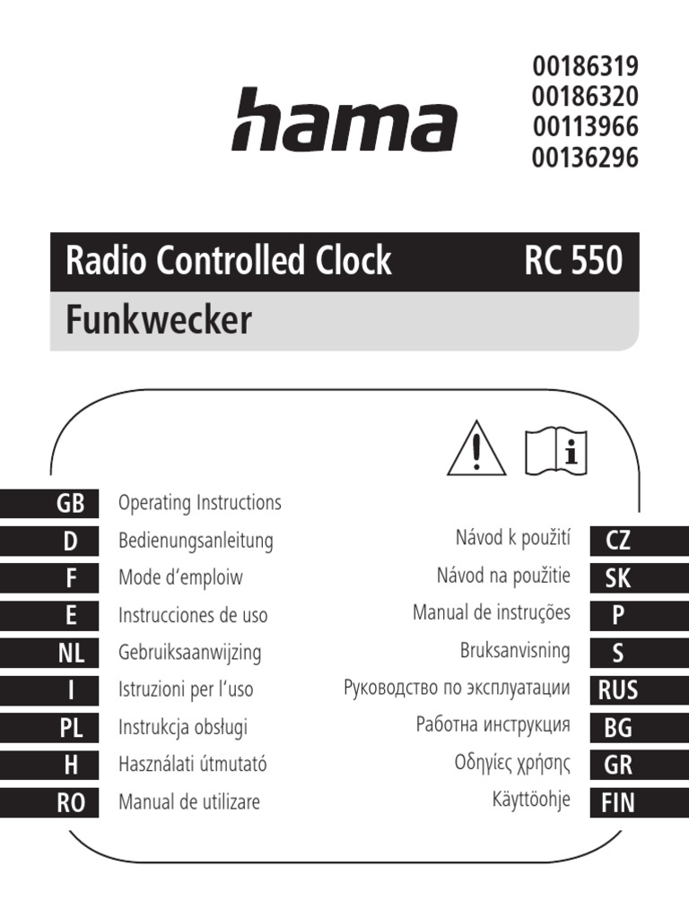 Hama RC 550 Clock Manual | PDF | Clock | Recycling