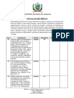 Cotação de Preço - Material Esportivo - 2023