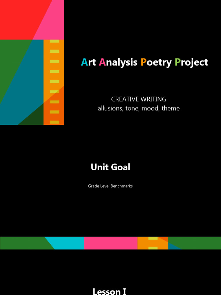 Rt nalysis oetry roject creative writing allusions tone mood theme
