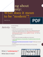 What Does It Mean To Be Modern