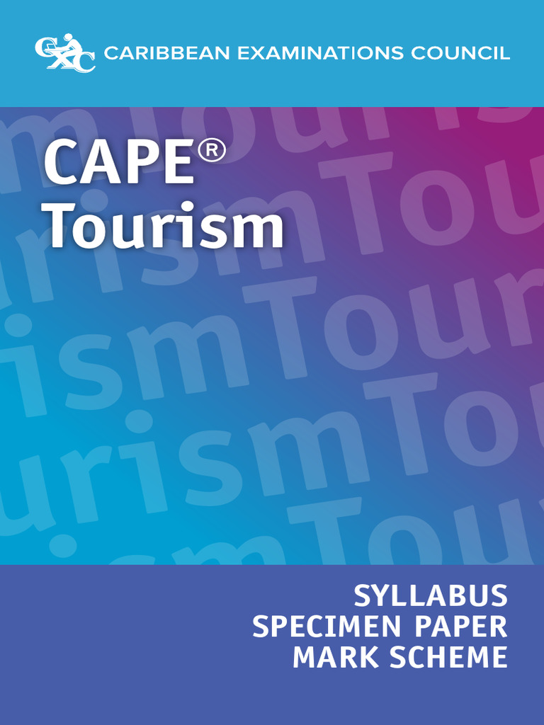 2023 Cape Tourism Syllabus, Specimen Paper and Markscheme | PDF