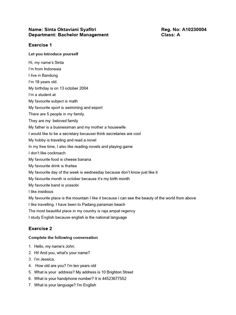 Session 1 assignment english for business pdf