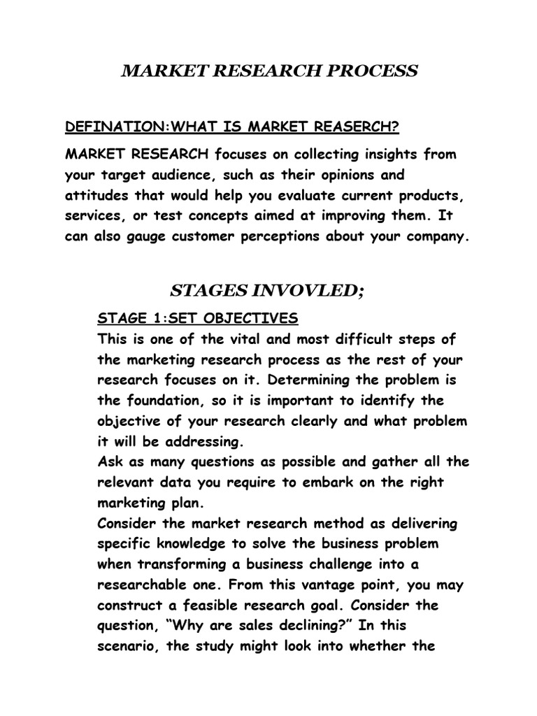 Market Research Process Overview | PDF | Marketing | Marketing Research