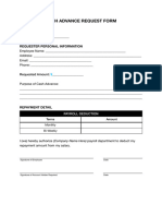 Cash Advance Request Form