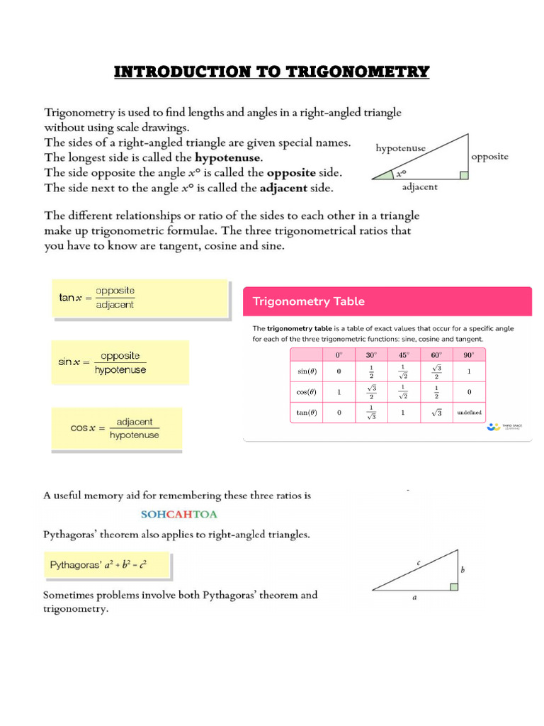 Introduction To Trigonometry | PDF | Teaching Methods & Materials ...