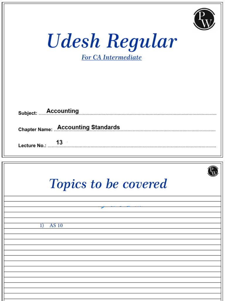 Accounting Standards 13 - Class Notes - Udesh Regular - Group 1 | PDF