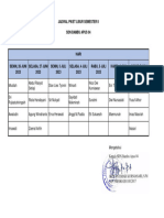 Jadwal Piket Libur Semester 2 SDN Ba 04