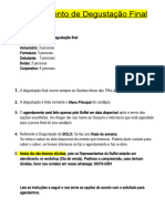 Procedimento de Degustação Final - Cardápio Imperador