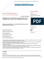 Absenteísmo Na Indústria Está Associado Com o Trabalho em Turnos e Com Problemas No Sono