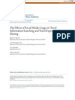 The Effects of Social Media Usage On Travel Information Searching and Travel Experience Sharing