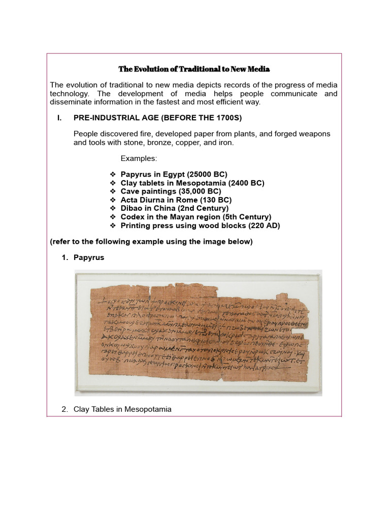 The Evolution of Traditional To New Media | PDF | Personal Computers ...