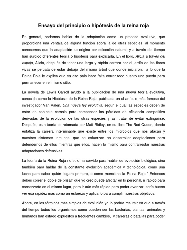 Ensayo Del Principio o Hipótesis de