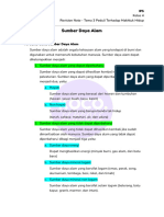 Revision Note - IPS Kelas 4 - Tema 3 Peduli Terhadap Makhluk Hidup