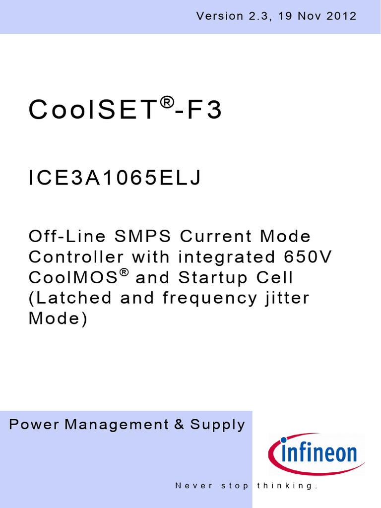 Infineon ICE3A1065ELJ – Circuito Integrato SMPS Offline, DIP-8, Nuovo, UK Stock