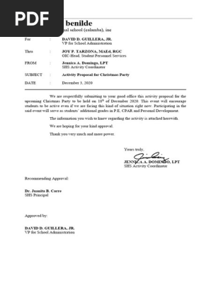 Christmas Party Letter