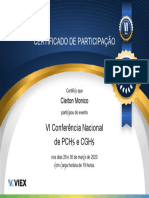 Certificado de Participação: Vi Conferência Nacional de Pchs E Cghs
