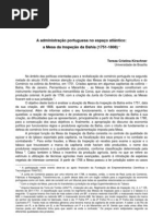 A administração portuguesa no espaço atlântico- a mesa da inspeção da Banhia (1751-1808)