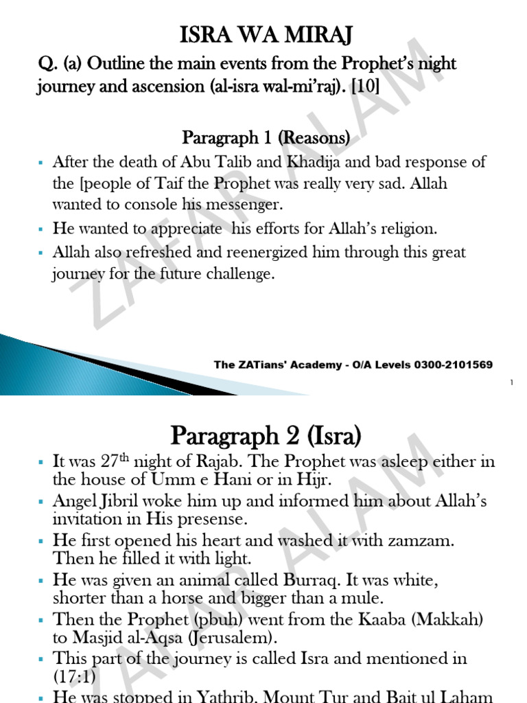 Isra Wa Miraj | PDF | Muhammad | Prophets And Messengers In Islam