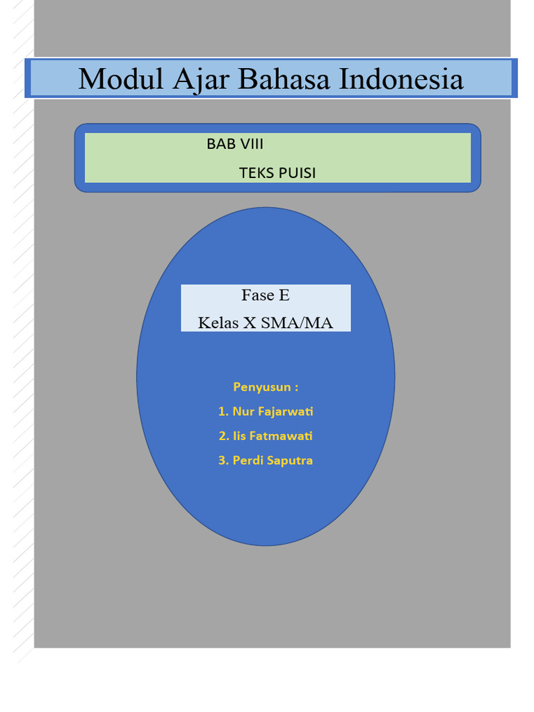 Modul Ajar Puisi Kelas X Kurikulum Merdeka | PDF | Seni & Disiplin Bahasa