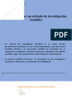 Cómo Elaborar Un Artículo de Investigación Científica