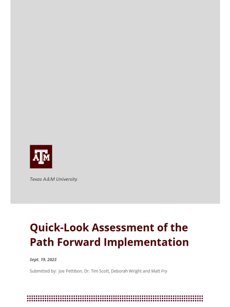 Path Forward Assessment at TAMU | PDF | Provost (Education) | Libraries